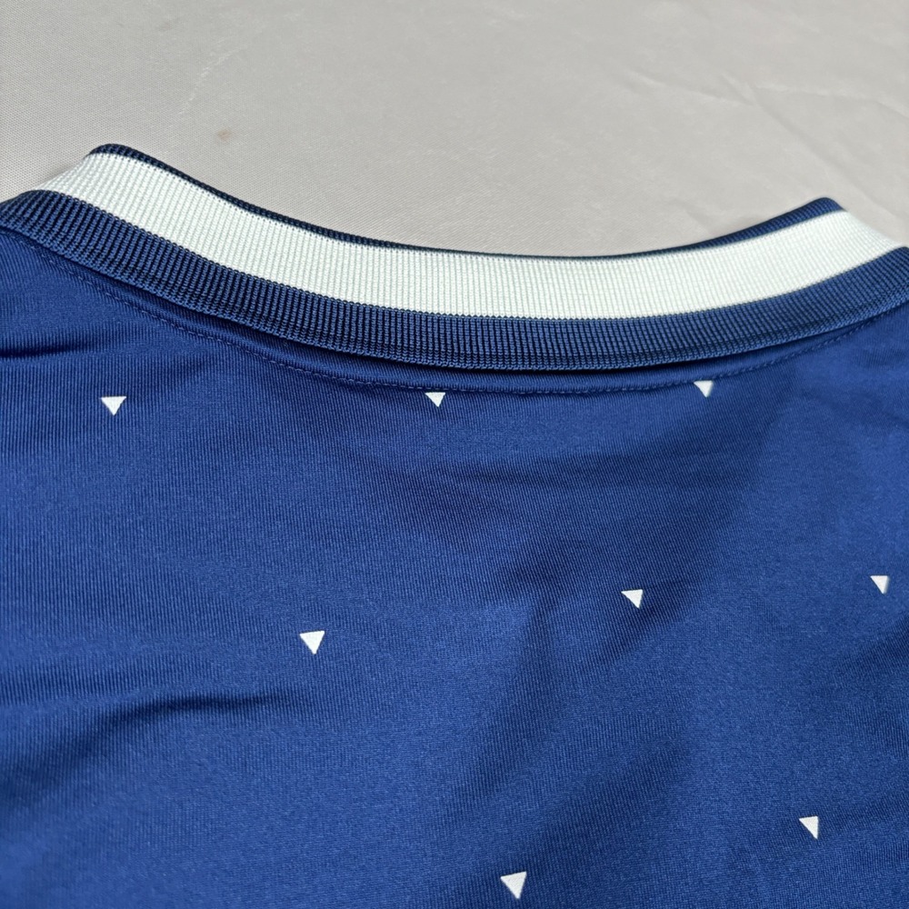 Nike Polo Shirt Mens XL Blue Dri-FIT Triangle Print Short Sleeve Golf Tee - Picture 7 of 12